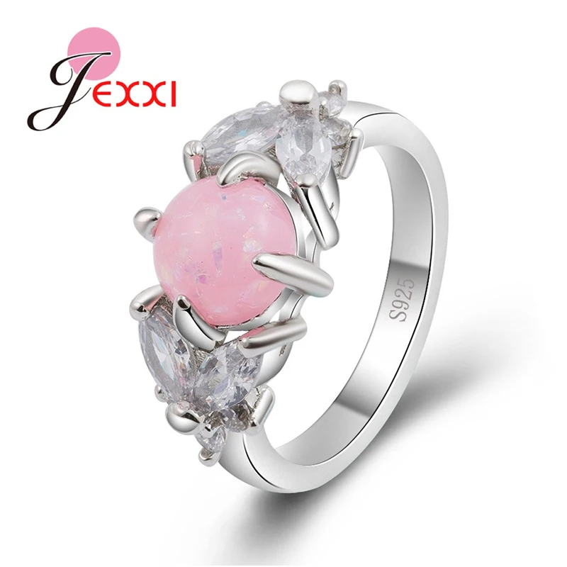 

Женское кольцо из серебра 925 пробы, с розовым опалом