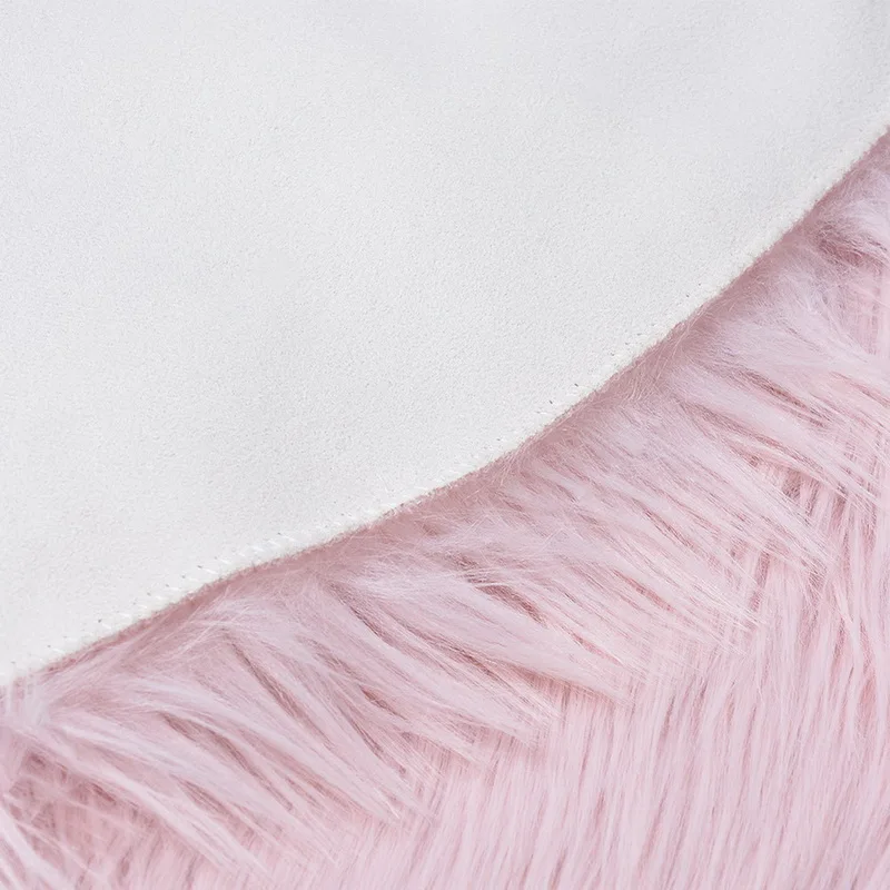 Juneiour розовый мягкий искусственный ковер из овчины коврик для спальни Чехол стула