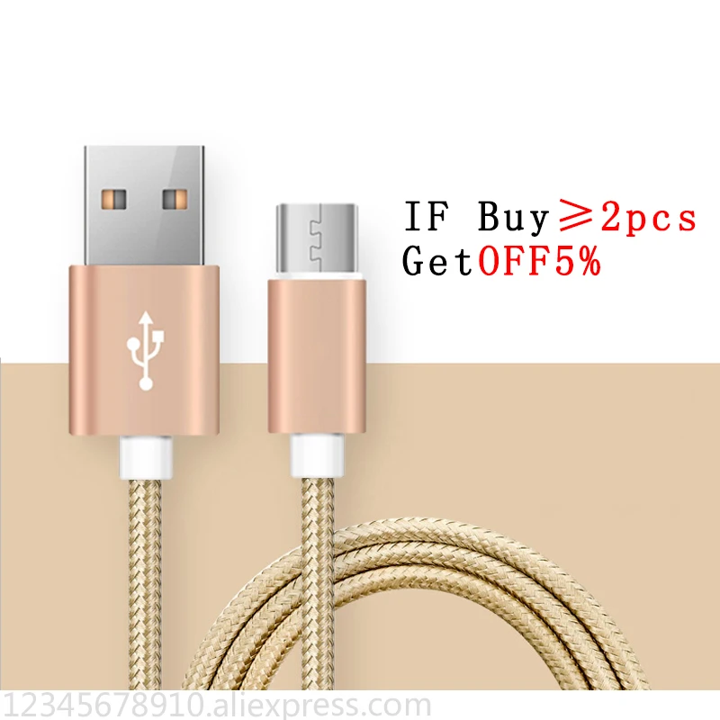 Micro USB кабель 1 м Быстрая зарядка нейлон синхронизация данных мобильный телефон