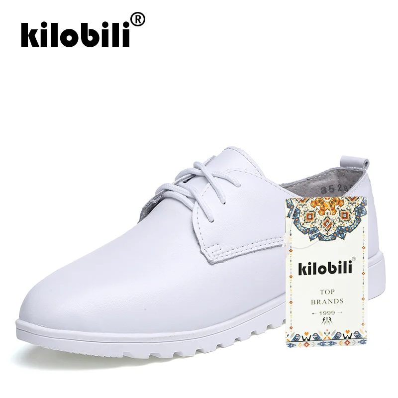 Kilobili/2018 осенние женские кроссовки из натуральной кожи женская обувь на плоской