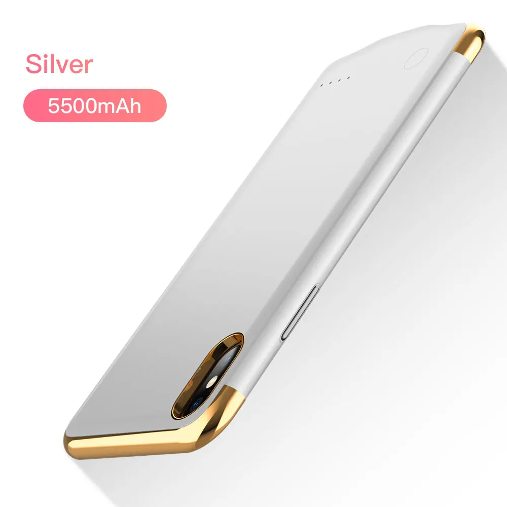 3в1 ультра тонкий чехол для зарядного устройства для iphone X Xs 6 6S 7 8 Plus power Bank чехол для аккумулятора чехол с металлическим покрытием