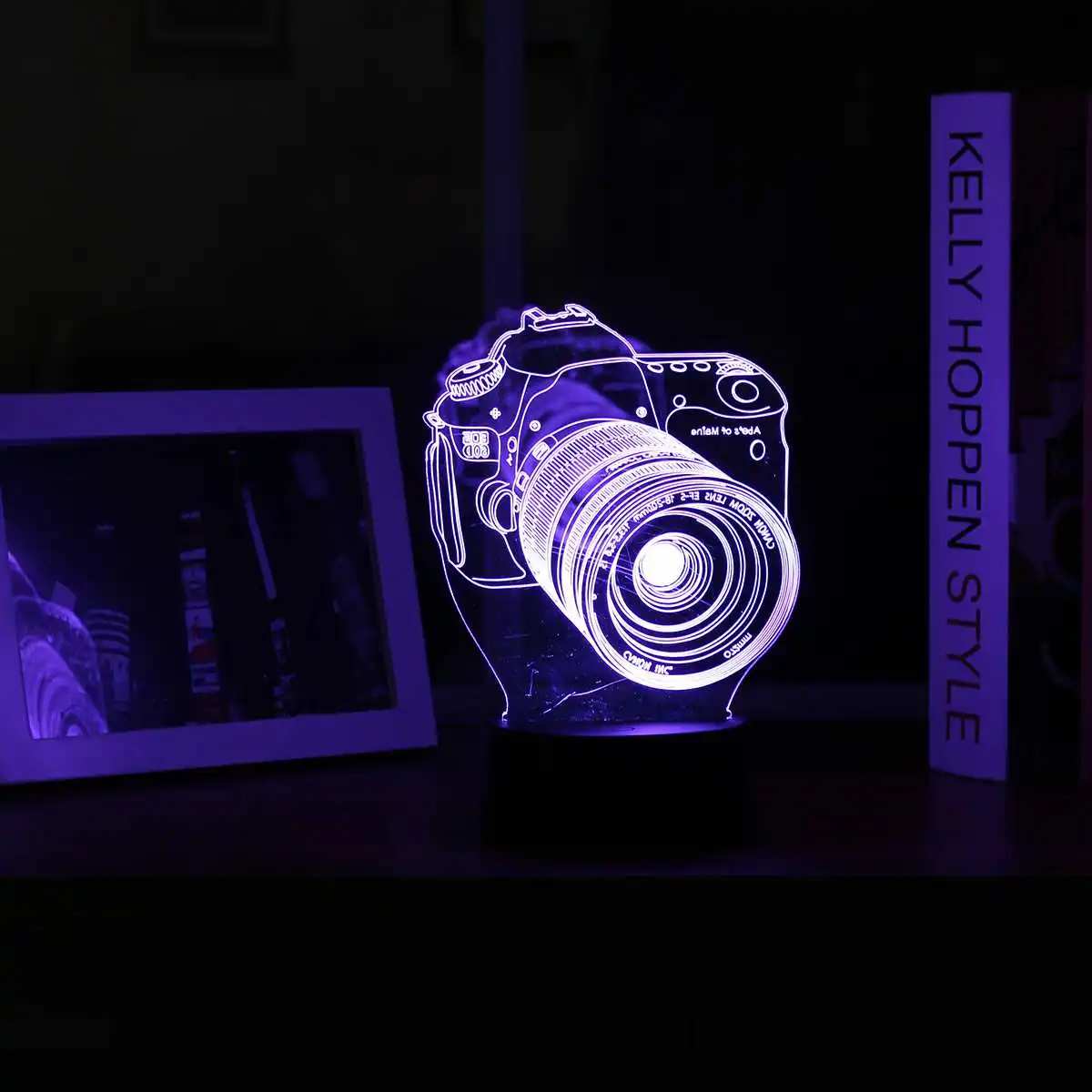Camera 3D ночник в виде животного, цветной USB светодиодный светильник, новинка, светильник ing для рождества, дома, спальни, детей, тачс-переключатель, лампа - Испускаемый цвет: Camera