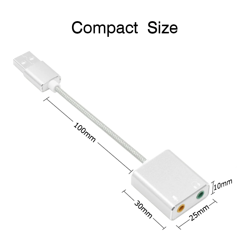 Внешняя звуковая карта GOOJODOQ для наушников 3D стерео USB аудио адаптер Новая