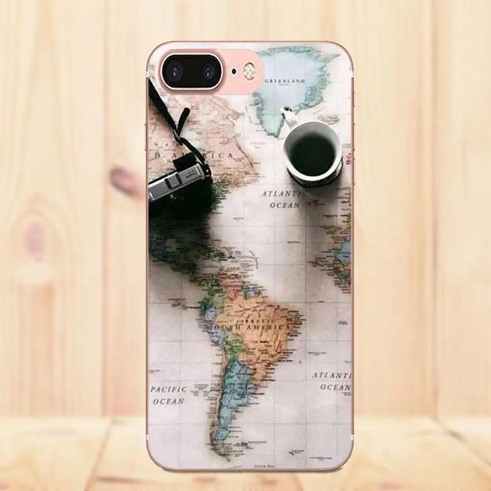 Diy рисунок ТПУ карта мира путешествия просто Go планы для Huawei G8 Honor 5C 5X 6 6X 7 8 9 Y5II Mate P7