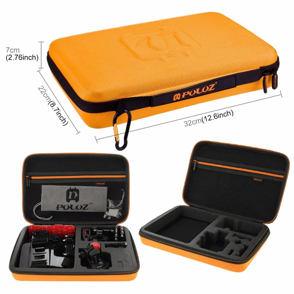 

For GoPro Accessories 45 in 1 Ultimate Combo Kit with Orange EVA Case stocker for GoPro HERO5 HERO4 Session HERO 5 4 3+ 3 2 1