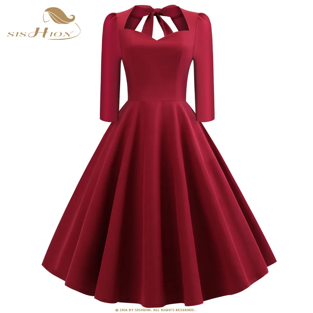 

SISHION 2021 Women Long Sleeve Dress VD1091 Spring Solid Color Ladies Sexy Black Blue Purple Grey Army Green Swing Casual Dress