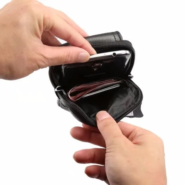 Поясная сумка с двойными карманами на молнии и чехол для телефона из натуральной кожи для HTC Desire 626 626G 628 650 728 820 D820 820G.