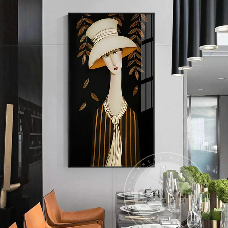 

Modern Elegant Girl Canvas Art Landscape Poster Print Creative Painting Decor Wall Art For Living Room Studio cuadros decoracion