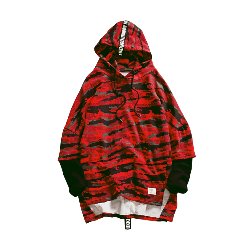 Новые трендовые толстовки с капюшоном для мужчин камуфляжным принтом имитация