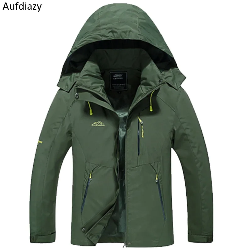 Men Army Green Aufdiazy уличные походные куртки мужские женские демисезонные водонепроницаемые пальто для кемпинга Треккинга Альпинизма туризма ветровка JM095 - Цвет: Men Army Green