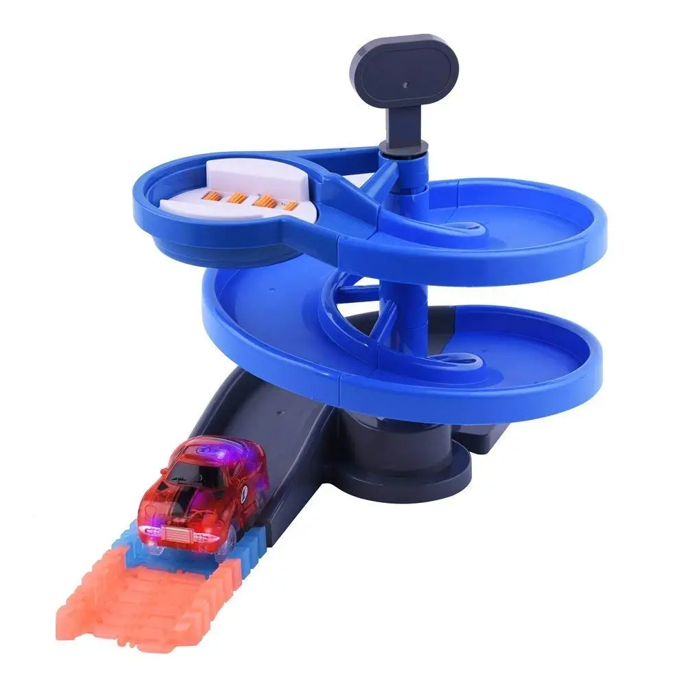1 set Blue Rotary Создайте дорожный игрушечный волшебный гибкий гоночный автомобиль трек Набор аксессуаров и светодиодный гоночный автомобиль светится в темноте гоночный трек Обучающий игровой набор - Цвет: 1 set Blue Rotary
