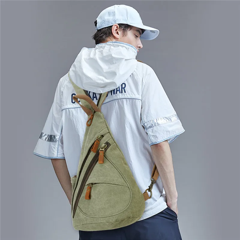 vender Davidnile Crossbody Saco De Peito Para Homens De Alta Qualidade Mochila De Lona Ombro Militar Saco Do Estilingue Para A Execução De Viagem à Prova D' água