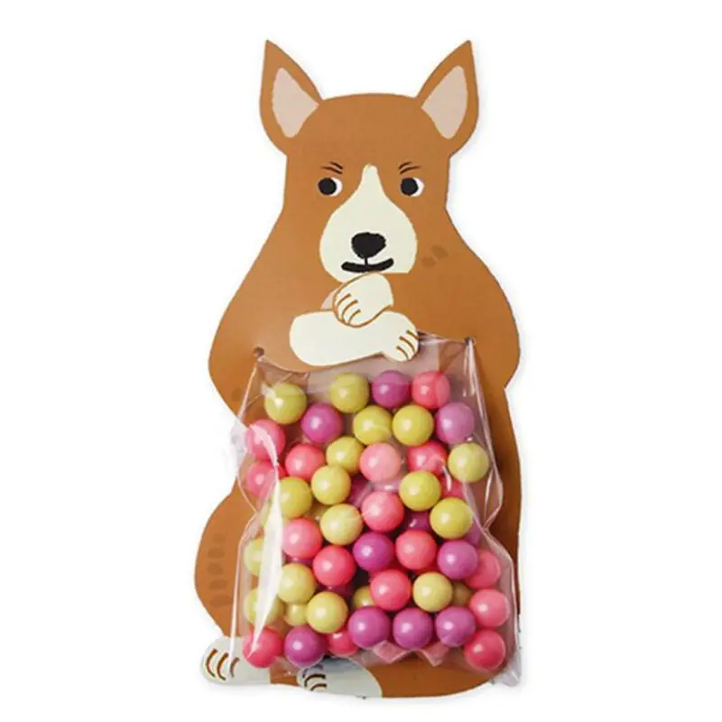 kangaroo 10 шт мультяшный Медведь Кролик карты конфеты упаковка прозрачная Пластик сумка Свадебная вечеринка Декор для дня рождения душ - Цвет: kangaroo