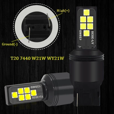 T20 W21W 7440 BMT лампочки для авто T20 LED W21/5W W21 5W 7443 W21W T25 P27/7W led лед габариты светодиоды светодиодные лампы для авто автосвет повторитель поворота сигнал авто желтый стоп сигнал для авто сигнал заднего хода дхо - Испускаемый цвет: T20 W21W 7440