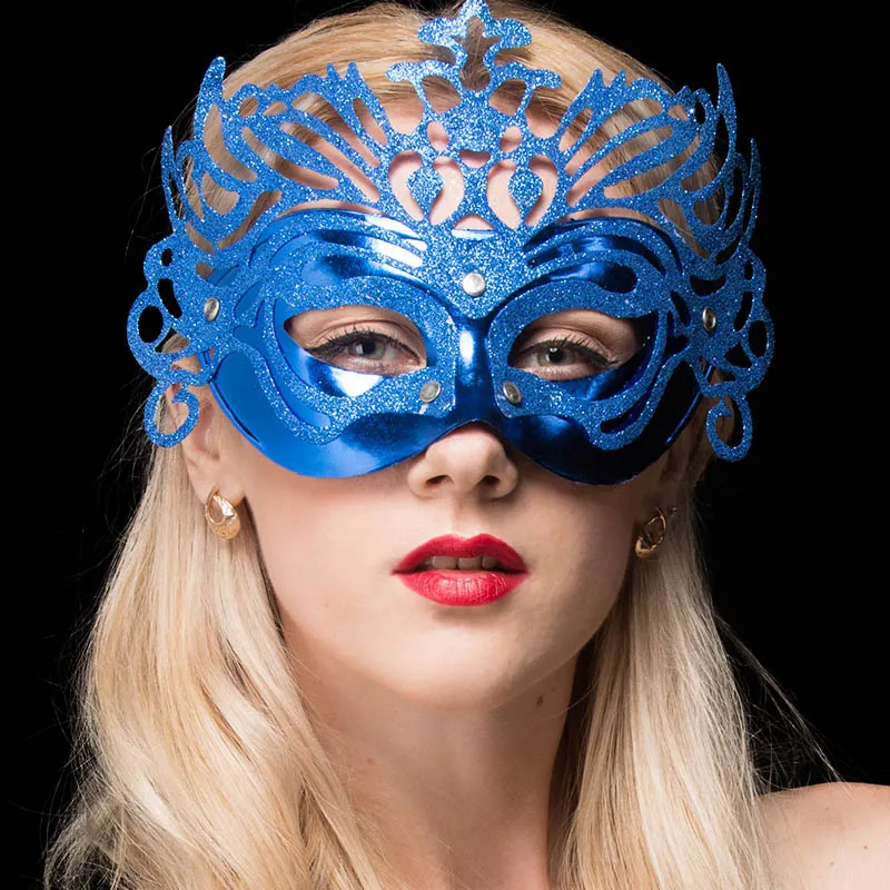 Танцевальная Маска на половину лица корона с золотым порошком для вечерние ринки