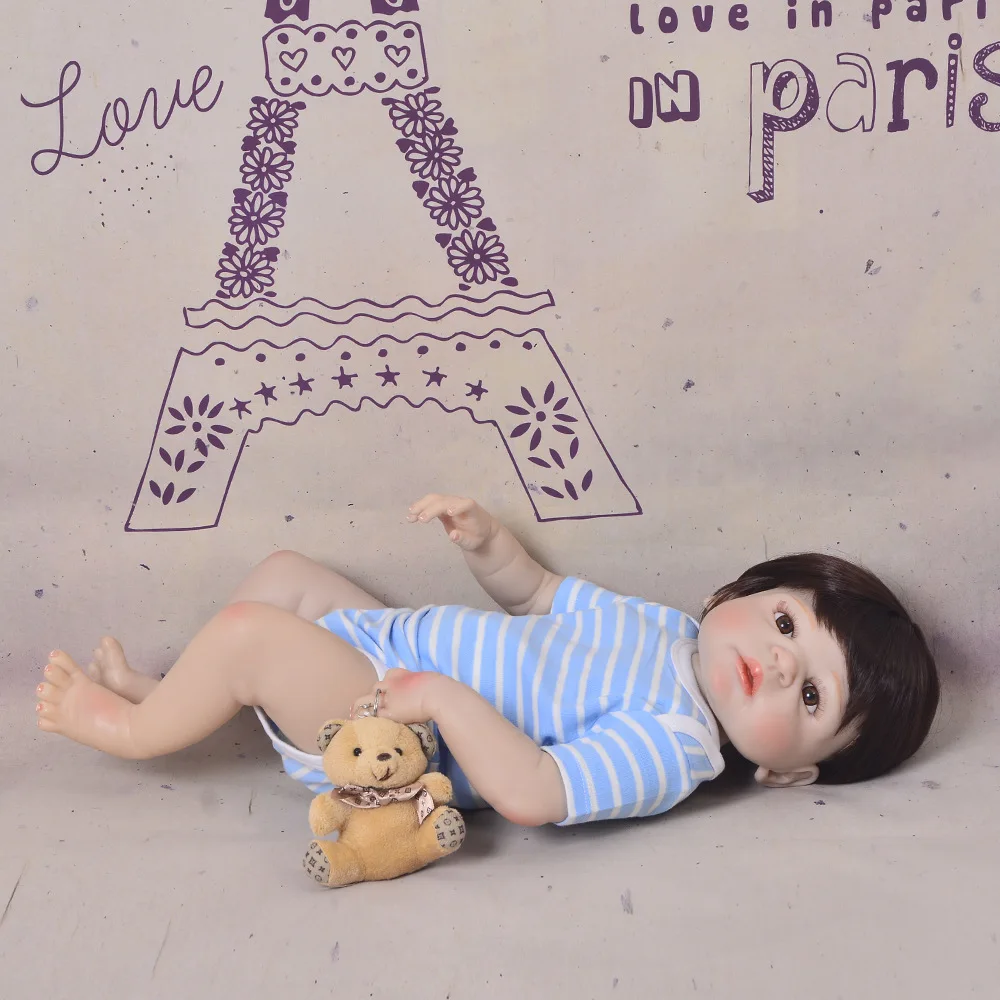 22 дюймов 55 см куклы reborn полный силиконовые кукол младенцев bebe жив lifelike