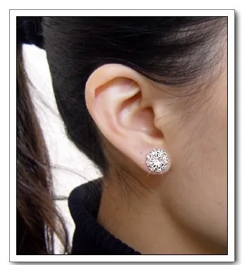 

Korean imitation Rhinestones crystal fashion jewelry shining zircon OL sunflowers round earrings for women free shipping