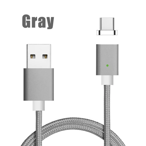 CANDYEIC Тип usb-C Магнитный кабель для samsung A8s S10e vivo X23 iQOO huawei P30 Pro Mate20 Магнитная телефонный провод быстрая зарядка - Цвет: Gray Cable