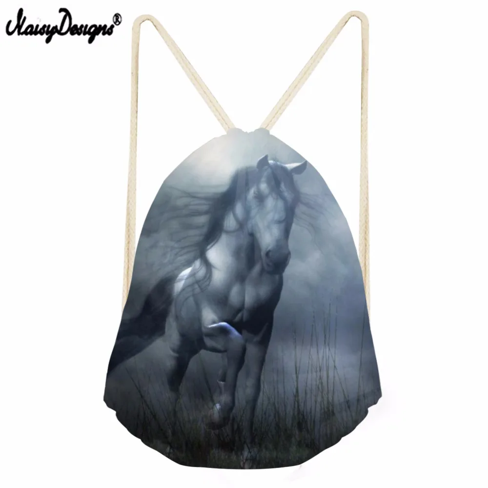 Noisydesigns 3D Crazy Horse принтом befree для детские сумки-кисеты Для мужчин женщин Gym Sack сумка