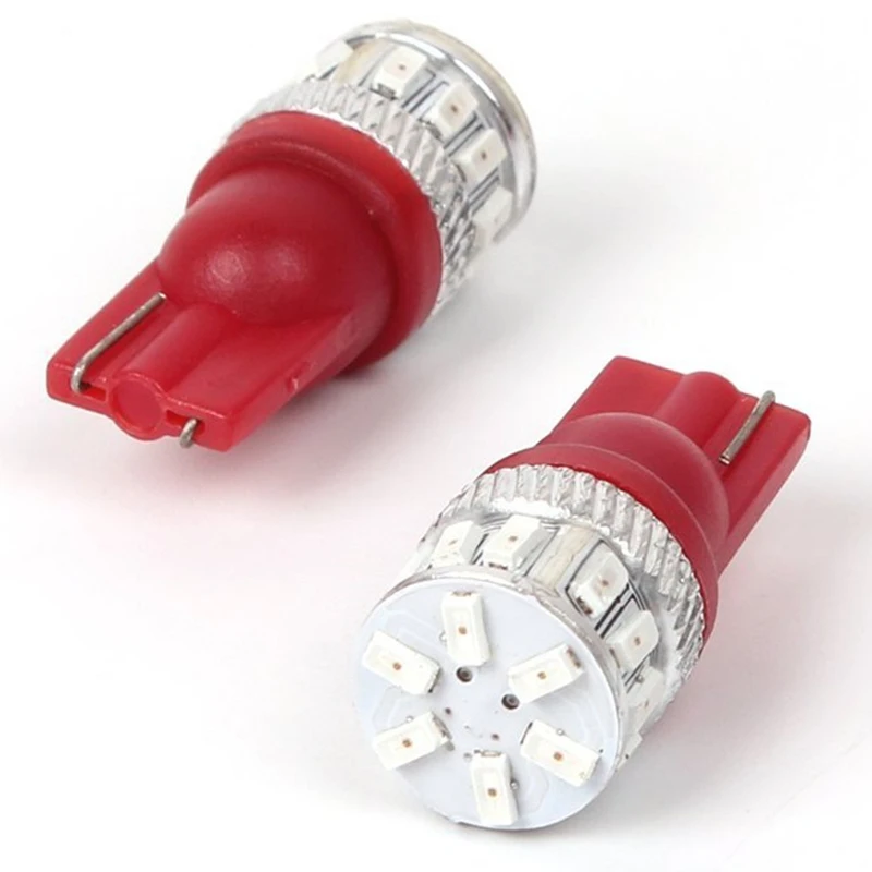 Светодиодные лампы T10 18SMD для салона автомобиля красные наружного освещения