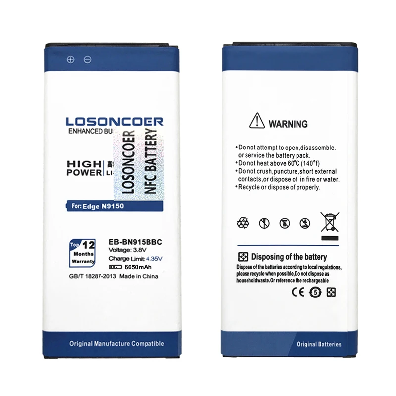 LOSONCOER 6650 мАч EB BN915BBC NFC для SAMSUNG GALAXY Note Edge N9150 N915L N915S N915 N915K N915D N915A N915X аккумулятор