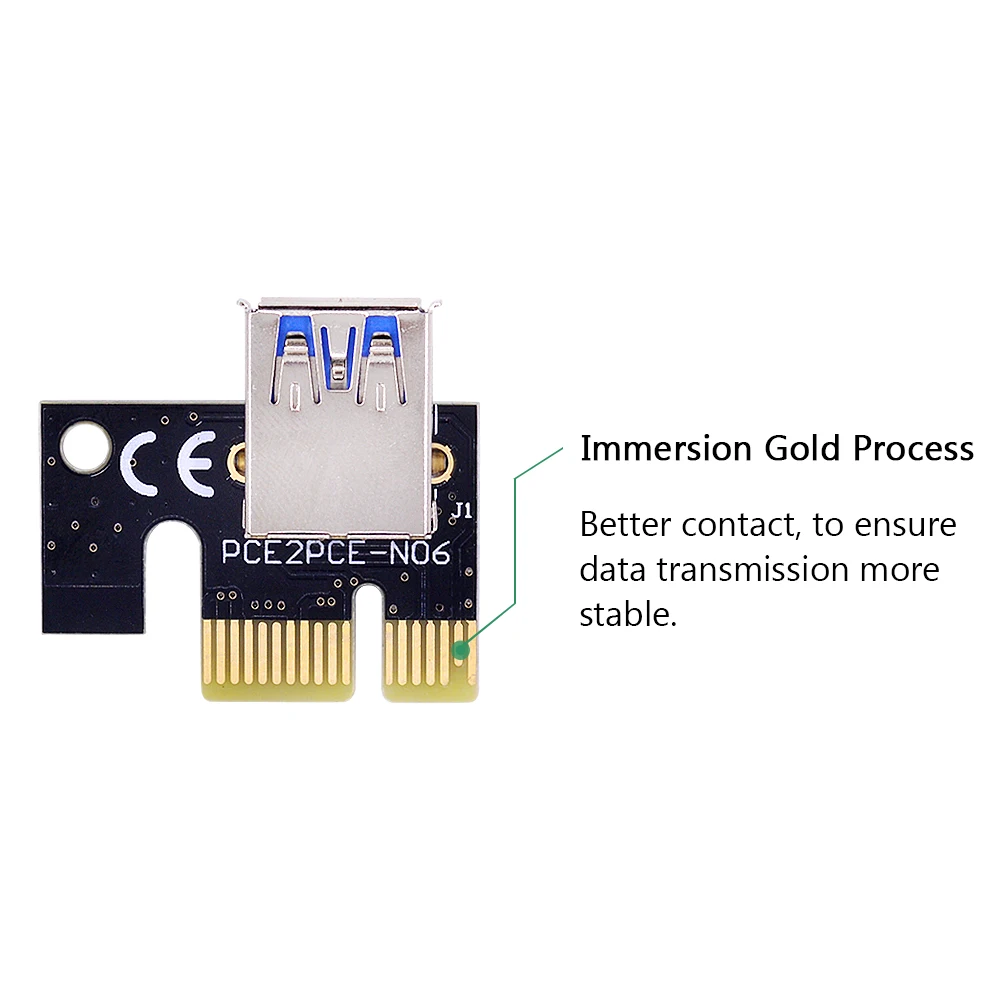 CHIPAL PCI E PCI-E Riser Card PCIE 1X to 16X Extender 15Pin SATA 4Pin Molex Power 0.3M USB 3.0 Cable for BTC LTC ETH Miner |