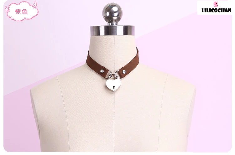 Handmade Sexy PU Choker Punk Rock Heart lock Metal Leather Collar BDSM Bondage Necklace Neckband Sex Toys for women |