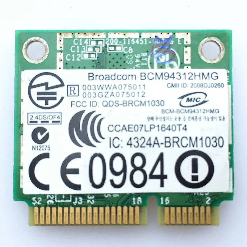 DW1397 BCM94312HMG Wi Fi Фрези для Dell FR016 KW770 BRCM1030 54 Мбит/с Половина Mini PCI E модуль карты 1440