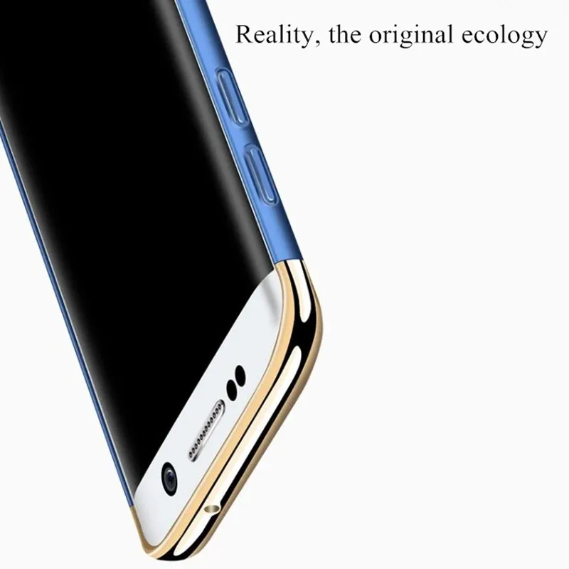 High glossy electroplated plastic phone case for samsung galaxy S7 edge S7edge 3in1 stage joint full coverage cover coque | Мобильные