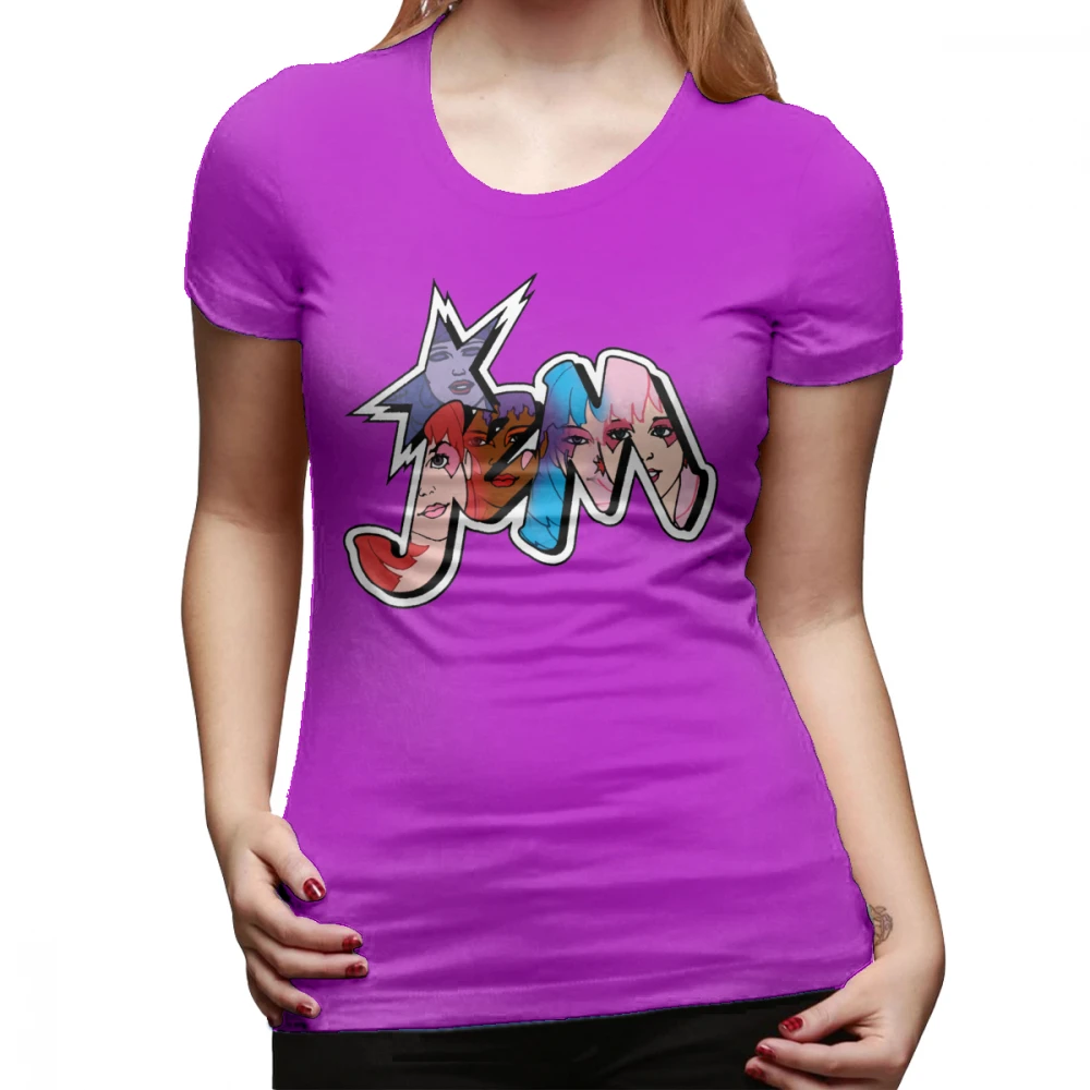 She Ra футболка Jem и голограмма Логотип Группа Цвет Футболка Kawaii Графический женская футболка плюс размер серебряные женские футболки - Цвет: Фуксия