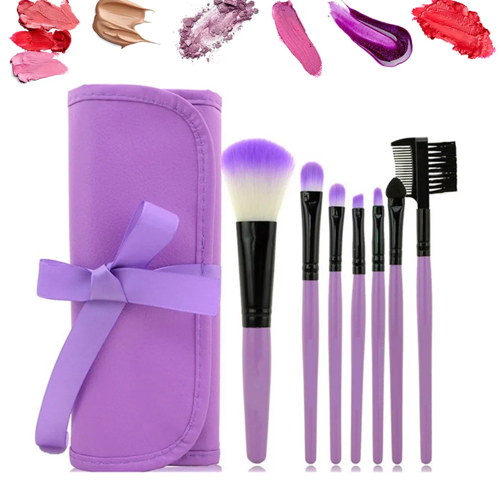 Dropshipping 7 Pcs Professional Makeup Brushes Set Toiletry Kit Cosmetic Foundation Make Up Tools with Case SMJ | Красота и здоровье