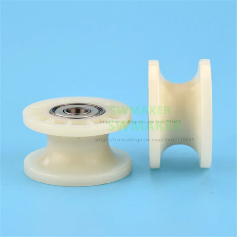 10ps 10*42*24mm nylon coated plastic pulley 608zz double bearing rolling wheel for spinning machine/textile machinery/15mm track |