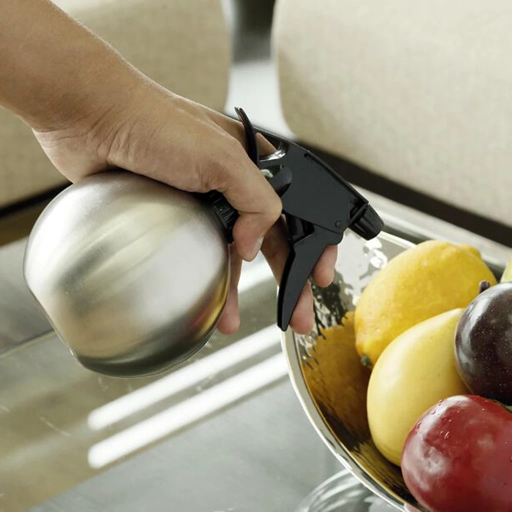 

Gardening Tool Stainless Steel Watering Can Plant Spray Bottle Silver 500ml