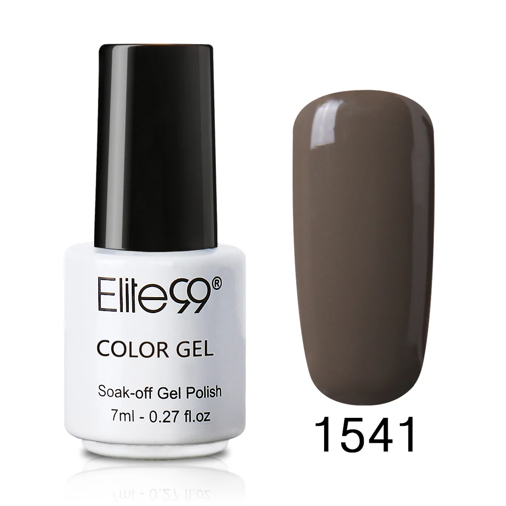 1541Greyish Brown Elite99 7 мл Лак для ногтей цветной УФ Гель-лак Vernis Полупостоянный Гибридный гвоздь Искусство Маникюр чистый цвет покрытие 58 цветов на выбор 1 - Цвет: 1541Greyish Brown