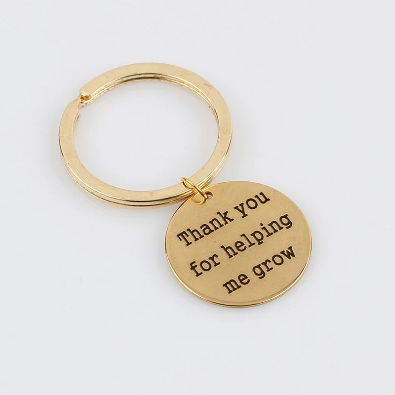 Lettering Thank You For Helping Me Grow Men Women KeyChain Car Key Ring Holder Couple Custom Father Mother's Gifts | Украшения и