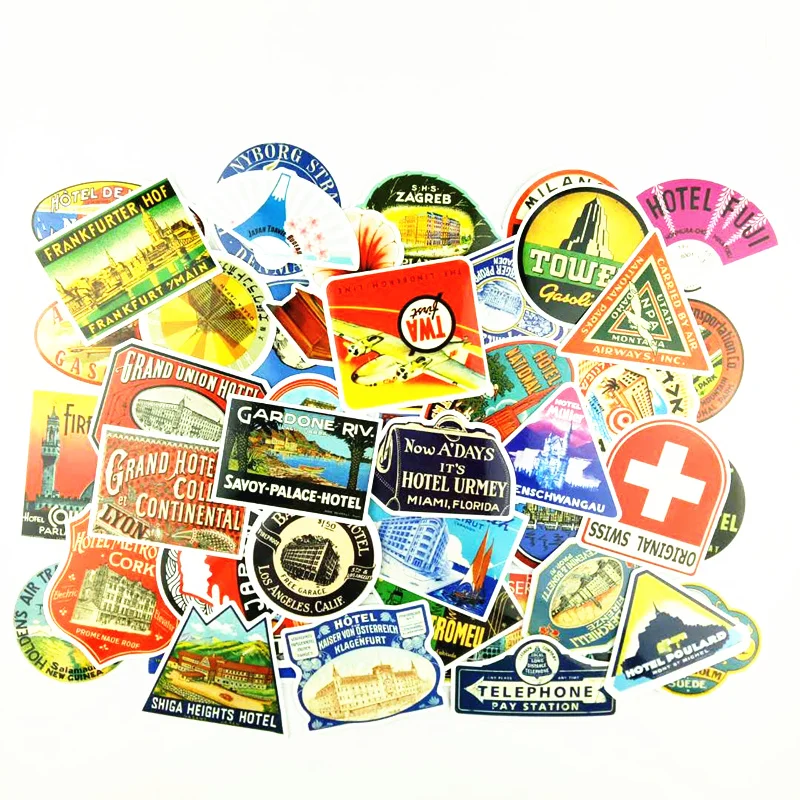 50 шт./лот классические водонепроницаемые наклейки в ретро стиле для ноутбука