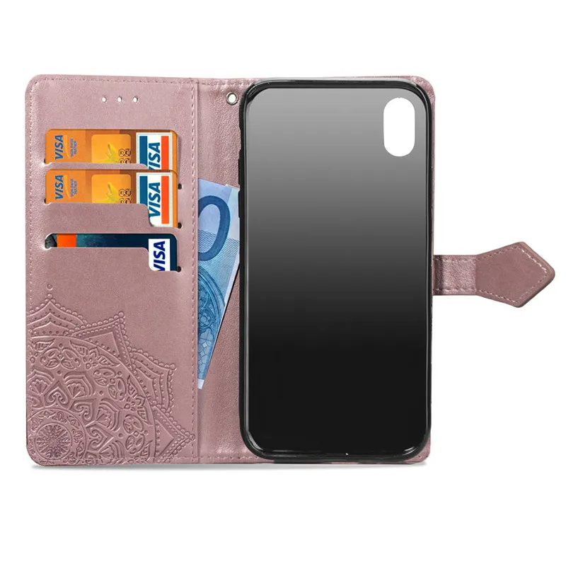 Кожаный чехол бумажник с цветочным узором для iPhone 11 Pro XS Max 5 5S SE 6 6S 7 8 Plus X XR защитный
