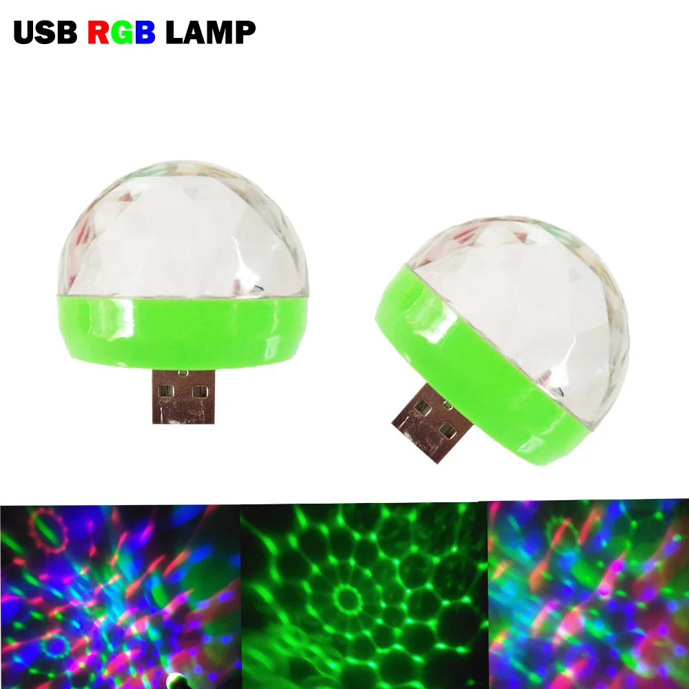Мини USB СВЕТОДИОДНЫЙ вечерние светильник s Портативный хрустальный магический шар домашние вечерние украшения для караоке красочный сценический светодиодный светильник для дискотеки