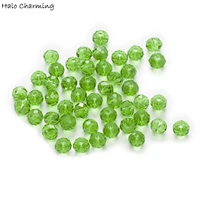 50 piece light green crystal glass rondelle quartz faceted beads for handmade bracelet necklaces diy jewelry making 4 8mm