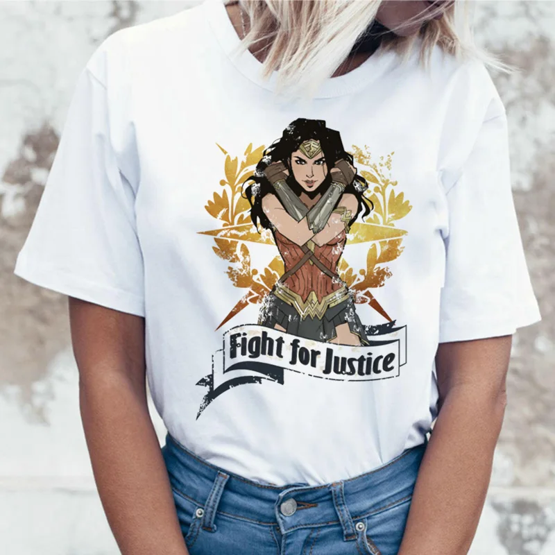 Wonder Woman футболка ulzzang футболка женская футболка в стиле Харадзюку femme хип-хоп женский летний топ уличная одежда с рисунком