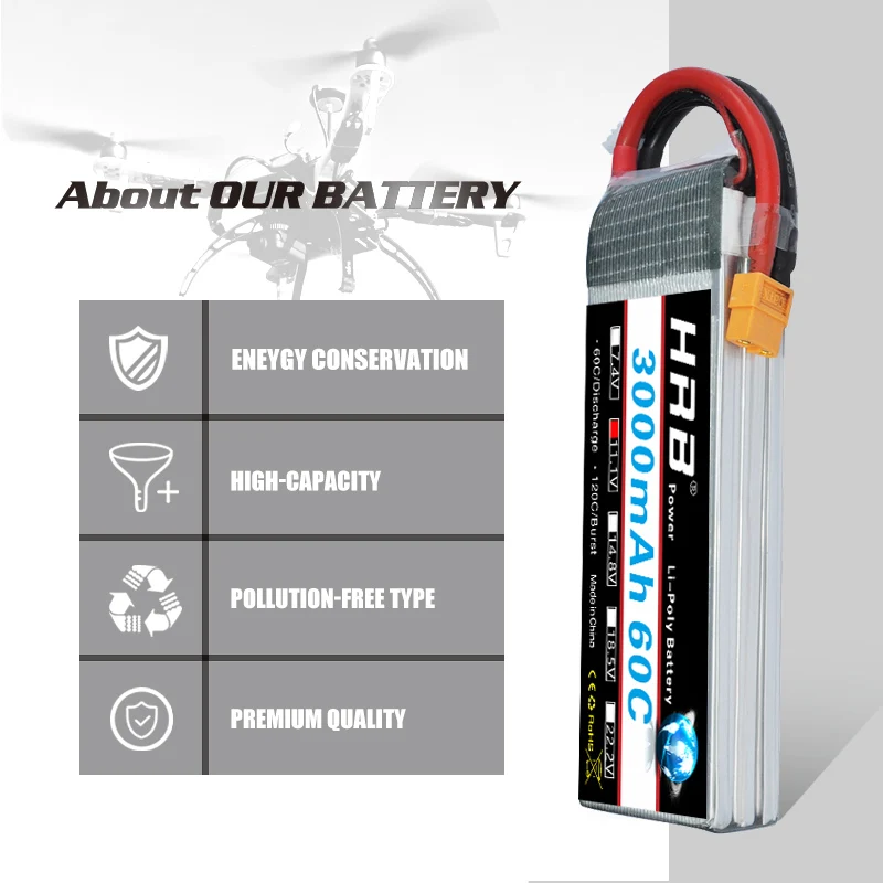 HRB 3S 11,1 V Lipo 1100mah 1200mah 1300mah 1500mah 2200mah 2600mah 3000mah 3300mah 3600mah 4200mah Для RC автомобиля FPV лодки
