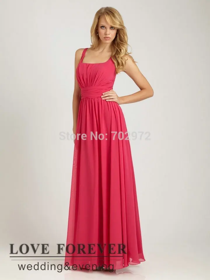 Utterly Dream Ruffle Water Melon and Light Purple Chiffon Spaghetti Strap Bridesmaid Dress |