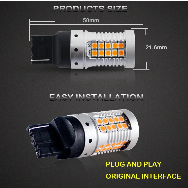 Светодиодные стоп сигналы Gtinthebox 7440 led w21w T20 canbus для поворотников мотоциклов или