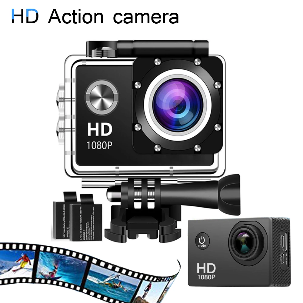 Оригинальная Спортивная камера HD 1080 P, 30 м, водонепроницаемая, 2,0 дюйма, экран, 4 K, Экшн-камера, запись воздушного движения, DV камера go extreme pro