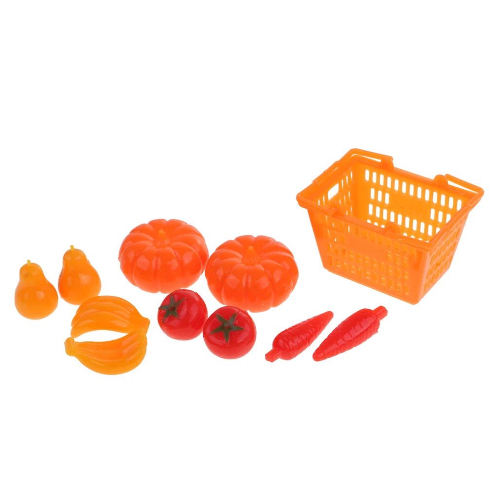 Новинка 11 штук корзина для покупок фрукты овощи набор хранения кухни кукол