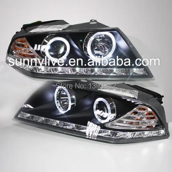 Для Skoda Octavia светодиодный налобный фонарь Angel Eyes 2007 2009 год LD|eye|headlamp motorcycleheadlamp