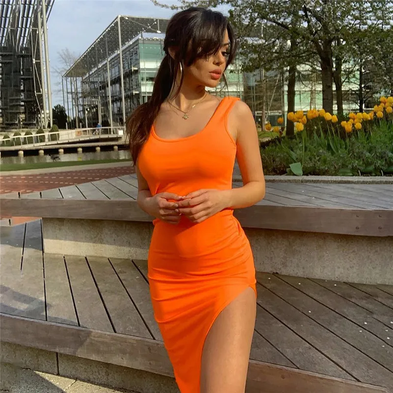 WLWXR сексуальное Клубное облегающее платье с разрезом женский сарафан зеленое