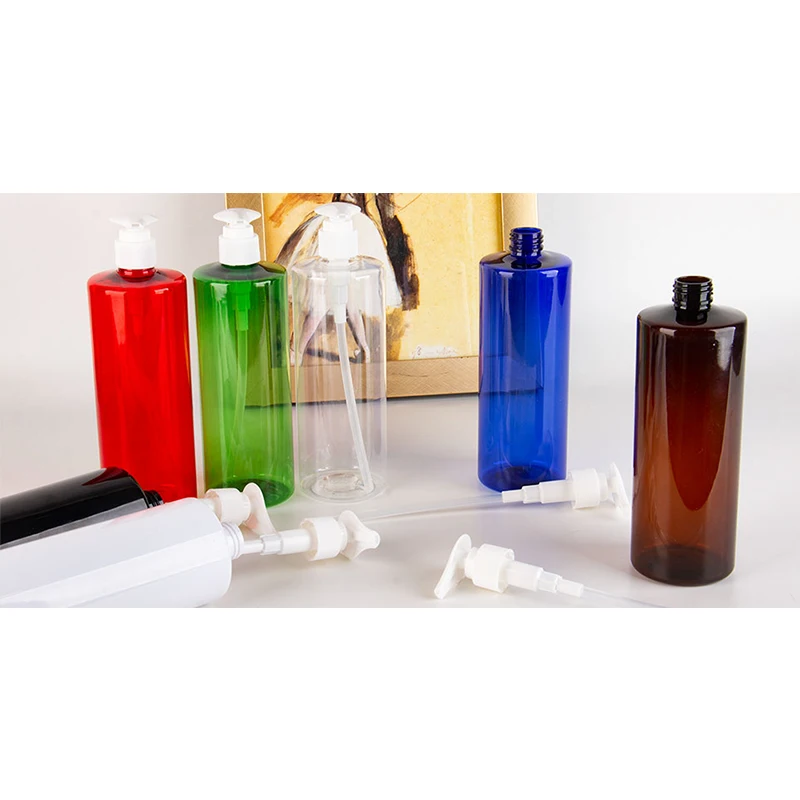 500ML Empty Multi- Colored Shamoo Bottle Clear Blue Red Amber Big Lotion Pump Container Liquid Soap 500cc Cream Bottles | Красота и