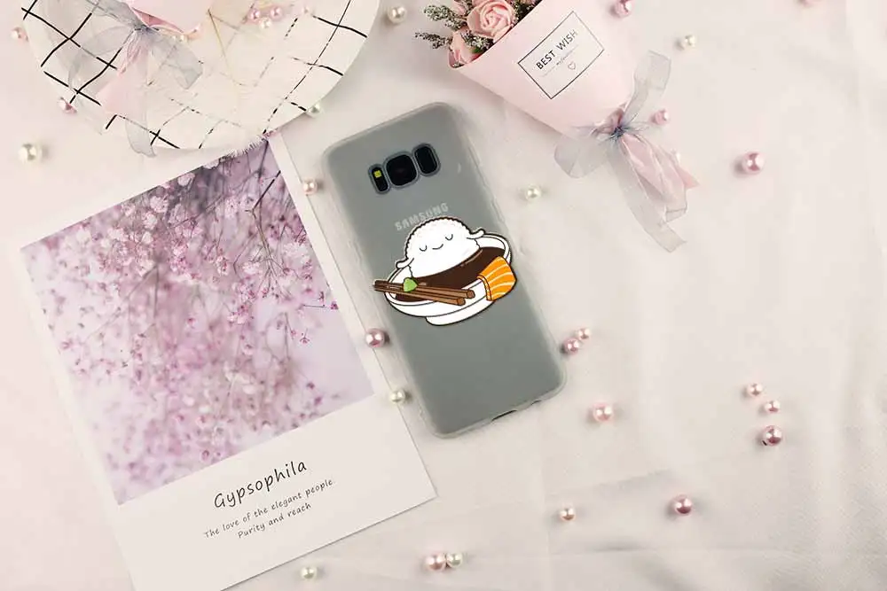 Чехол для телефона с узором Samsung Galaxy S8 S9 S10 S20 S21 Plus чехол S10E S7 Edge Uitra keep calm eat суши |