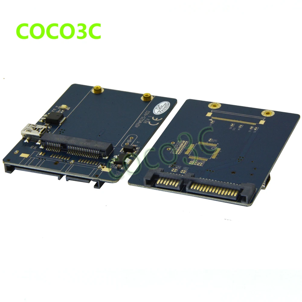 Бесплатная доставка 2 в 1 mSATA SSD на SATA адаптер USB2.0 mini PCI e карта как мини PCIe